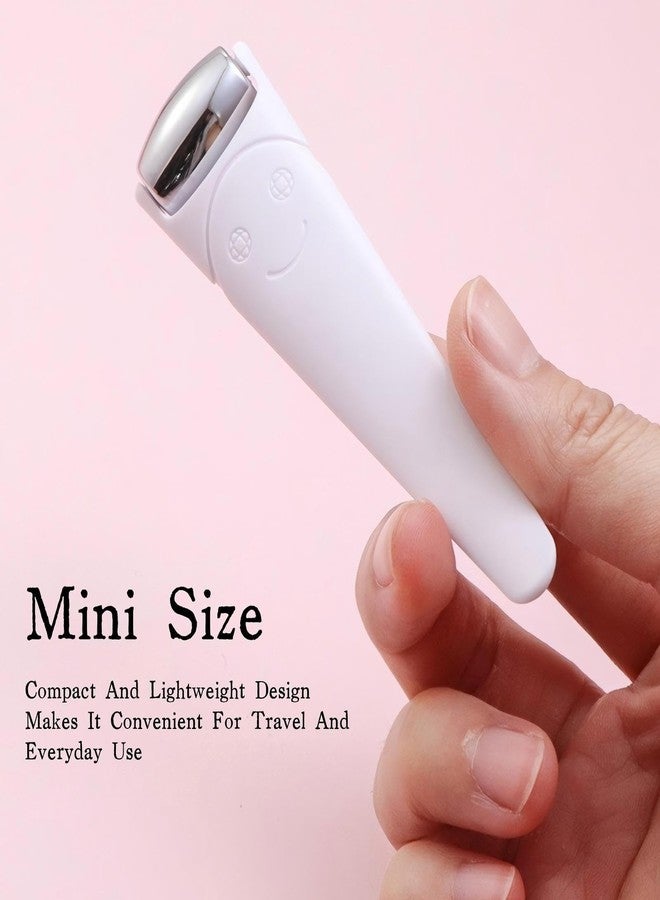 KINTEGOOD Mini Ice Roller for Face and Eyes, Portable Stainless Steel Facial Massage Tool with Cream Spoon for Travel, Dark Circles and Puffiness Relief, White - Image 4